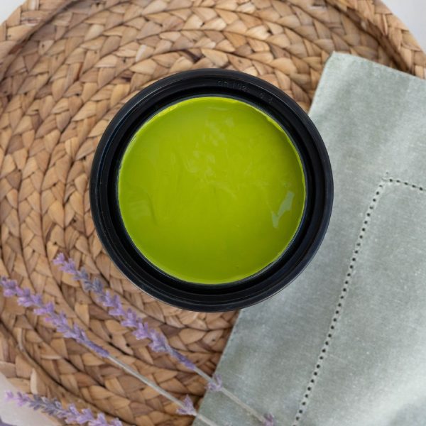 Pistachio Terra Clay Paint in a soft green matte finish.