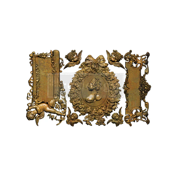 Ombres Florales Decor Moulds silicone mould featuring intricate vintage floral designs for furniture décor, resin, clay, and craft projects.