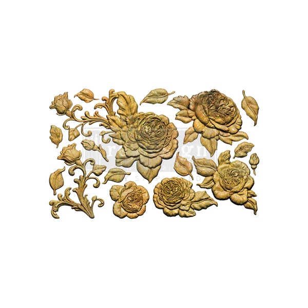 Rosewood Romance Decor Mould for furniture upcycling, resin art, and decorative floral embellishments with vintage-inspired detail.